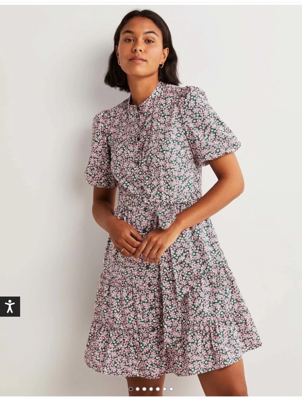 Boden Paisley Tiered Shirt Dress